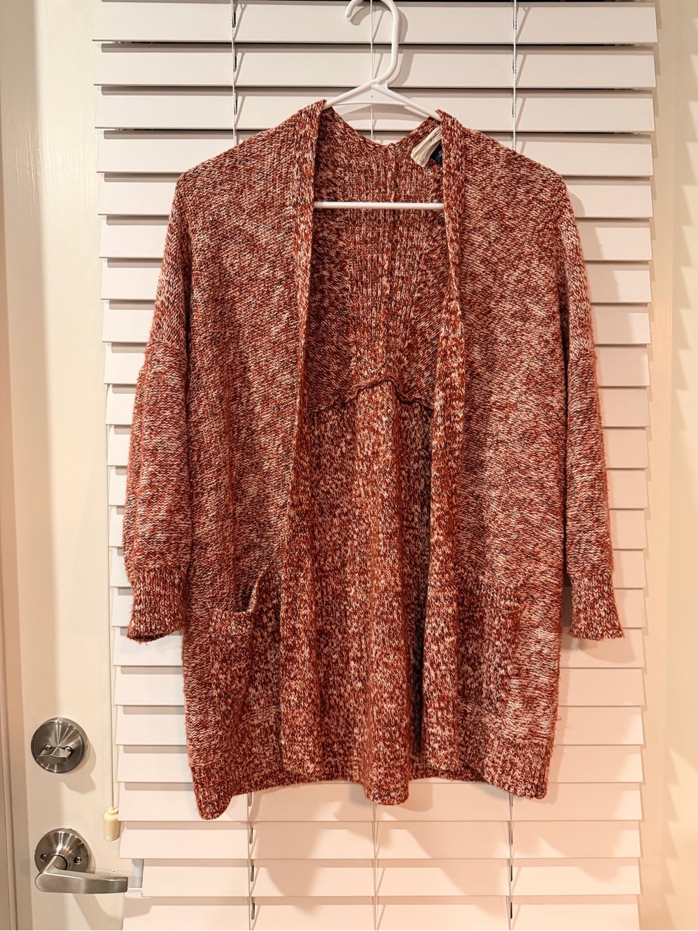 Universal Thread Open-Front Cardigan - Size X-Small - Rust and Cream